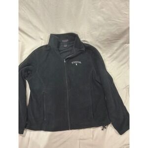 UltraClub Iceberg Fleece Jacket Mens XL Black Full Zip YMCA Logo Soft Warm